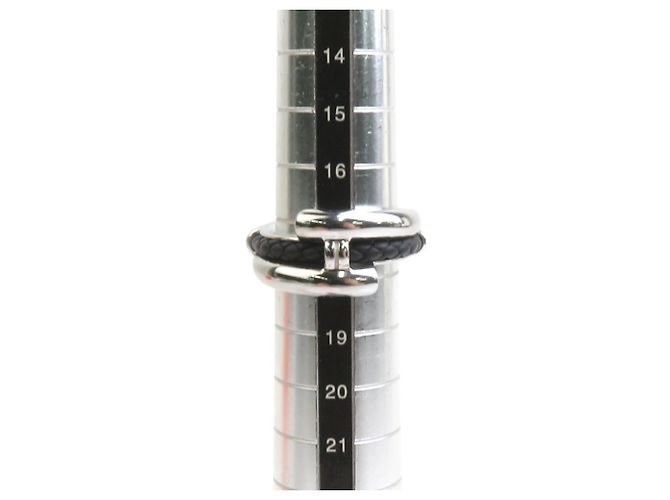 Ring Hermès Anello Band Tourni Tresse Hermes Nero Argento - vista 7