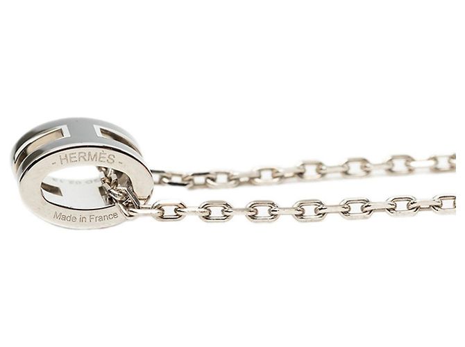 Hermès Collana con pendente Hermes Mini Pop H Nero Argento - vista 2