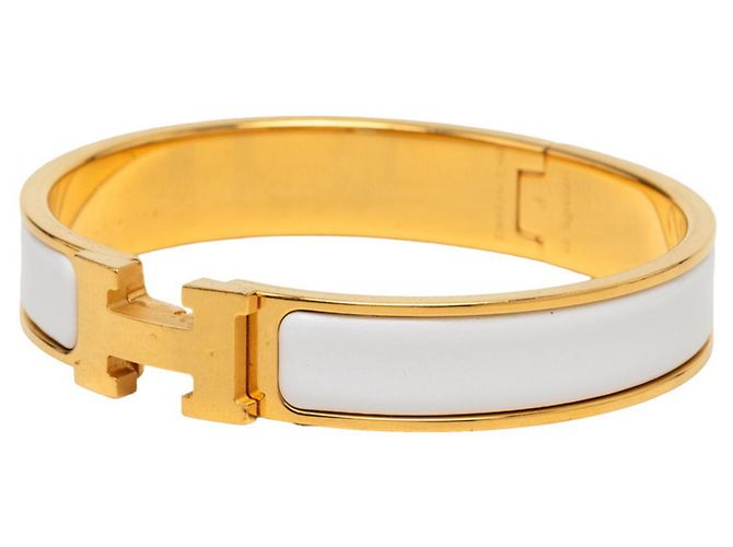 Hermès Bracciale Hermes Click H PM Bianco D'oro - vista 2