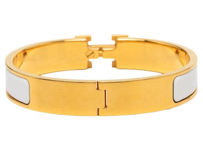 Hermès Bracciale Hermes Click H PM Bianco D'oro - vista 3