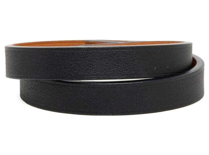 Hermès Bracciale Hermes Mini Kelly Double Tour Nero Argento - vista 3
