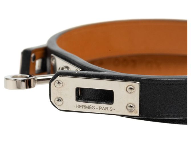 Hermès Bracciale Hermes Mini Kelly Double Tour Nero Argento - vista 4