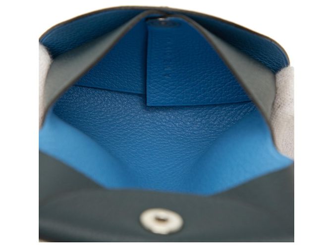 Hermès Hermes Calvi Münzbeutel Marineblau - Ansicht 4