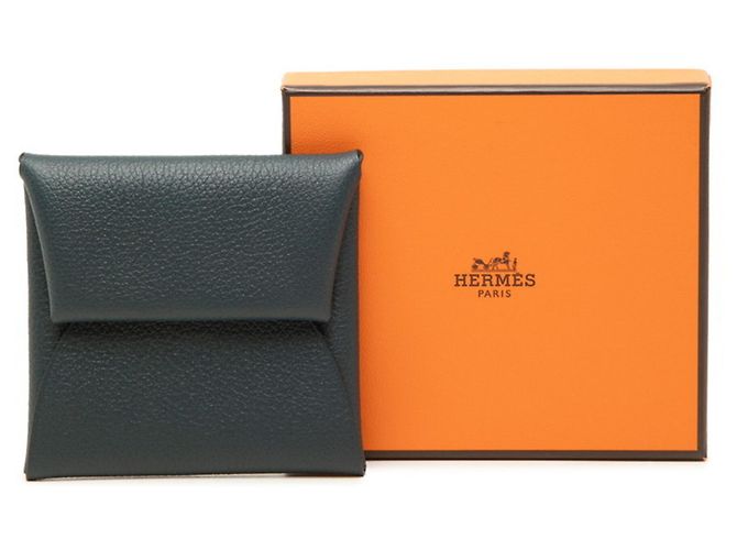 Hermès Hermes Calvi Münzbeutel Marineblau - Ansicht 7