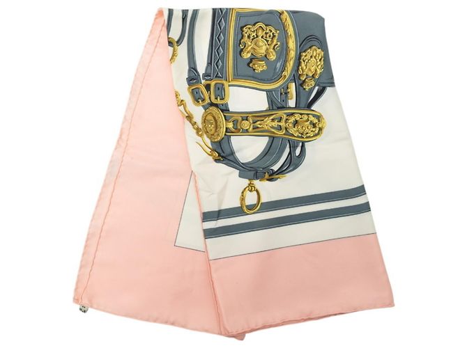 Hermès Foulard Hermes Carre 90 BRIDES de GALA Rosa Multicolore - vista 3
