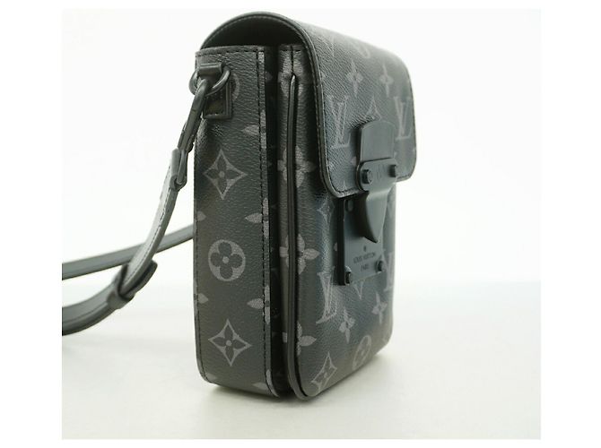 Borsa a tracolla verticale Louis Vuitton Monogram Eclipse S-Lock Nero - vista 2