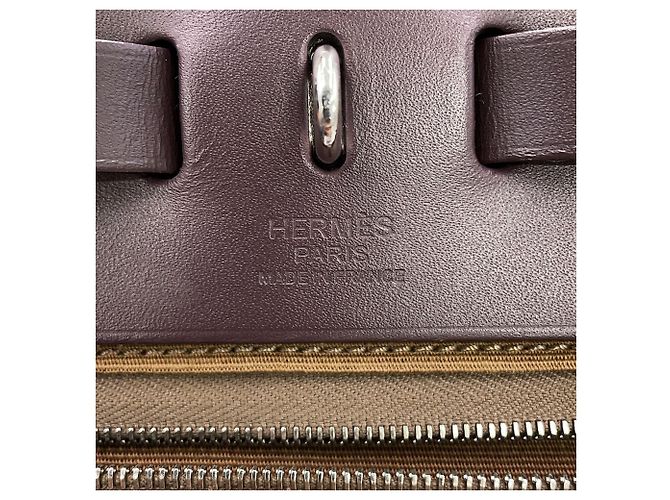 Hermès Borsa Hermes Herbag Zip PM Taupe Damier ebene - vista 17