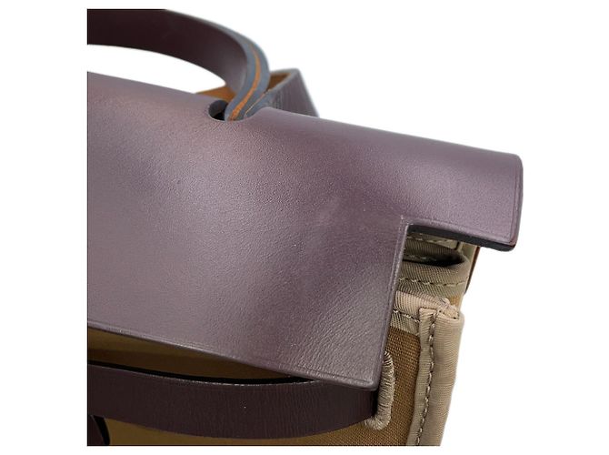 Hermès Borsa Hermes Herbag Zip PM Taupe Damier ebene - vista 9