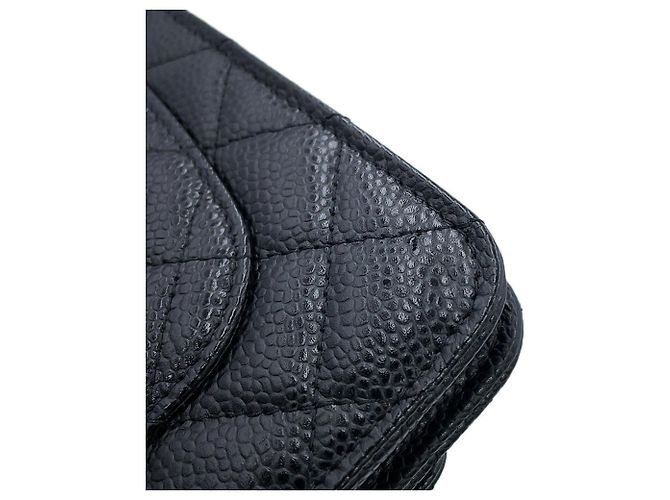 Carteira de Corrente Chanel Classic Matelassé Preta Preto - vista 12