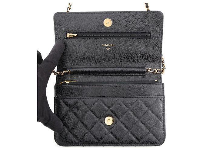 Carteira de Corrente Chanel Classic Matelassé Preta Preto - vista 5