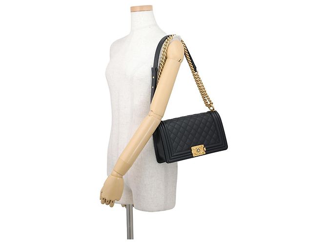 Borsa a tracolla Chanel Boy con catena Nero - vista 4