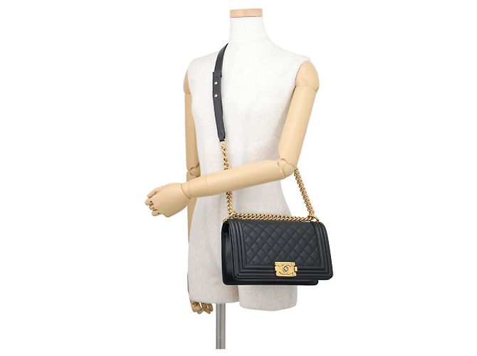 Borsa a tracolla Chanel Boy con catena Nero - vista 5