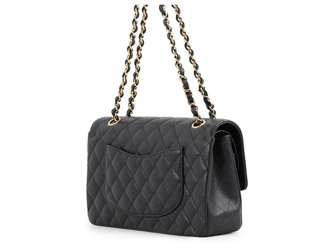 Borsa a tracolla con catena Chanel in pelle di vitello martellata nera Nero - vista 2