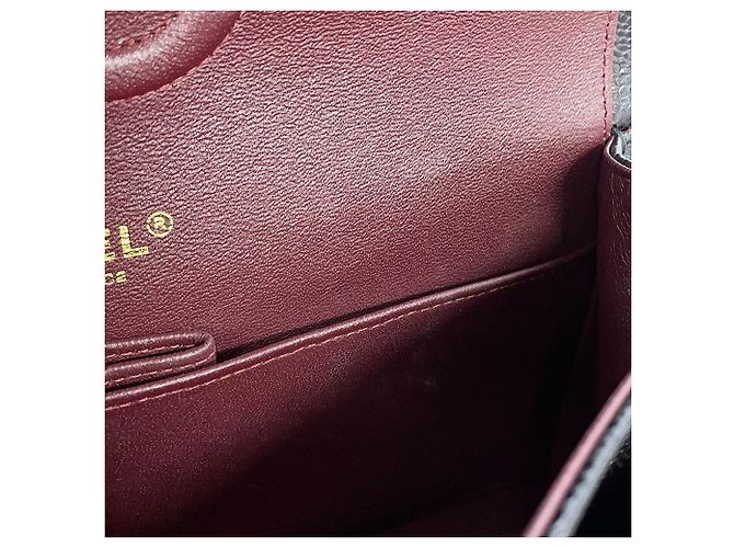 Borsa a tracolla con catena Chanel in pelle di vitello martellata nera Nero - vista 8