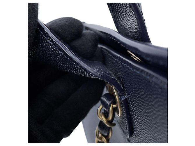 Chanel Deauville Tote Bag Marineblau - Ansicht 12