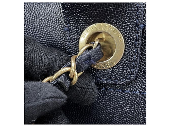 Chanel Deauville Tote Bag Marineblau - Ansicht 14