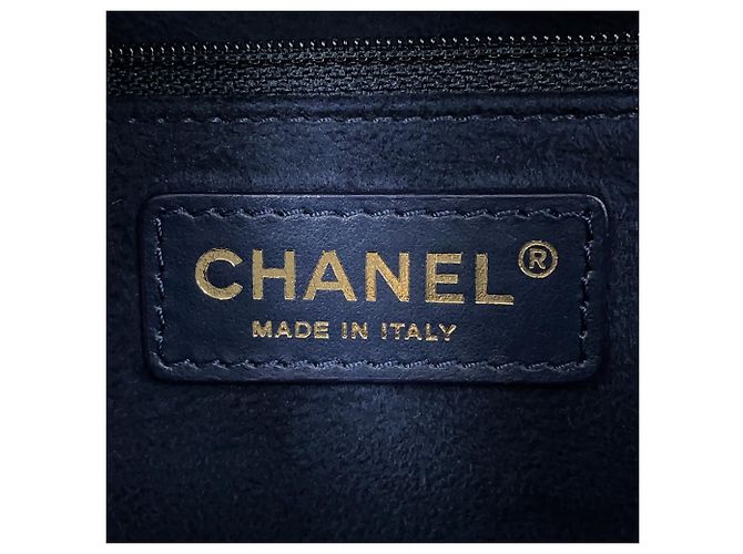 Chanel Deauville Tote Bag Marineblau - Ansicht 17