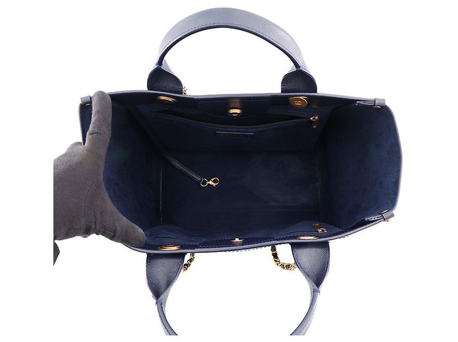 Chanel Deauville Tote Bag Marineblau - Ansicht 6