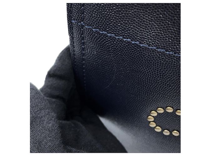 Chanel Deauville Tote Bag Marineblau - Ansicht 8