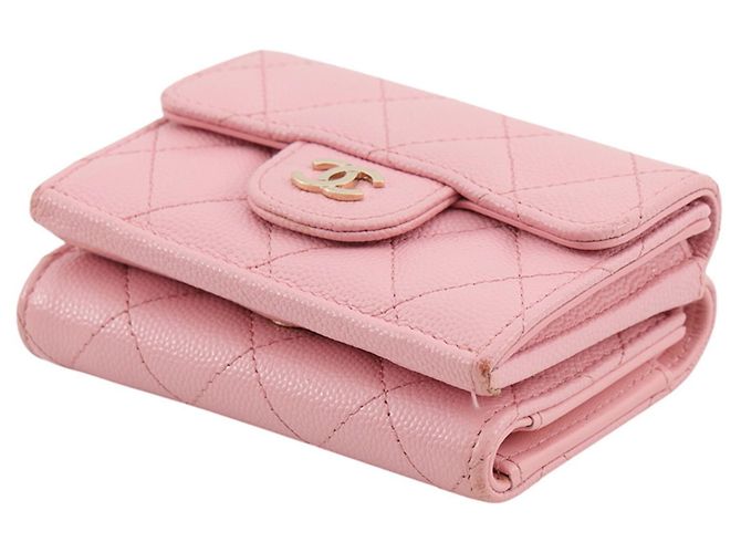 Portafoglio tri-fold Chanel rosa - vista 2