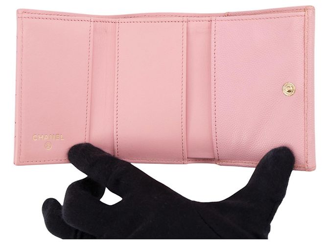 Portafoglio tri-fold Chanel rosa - vista 4