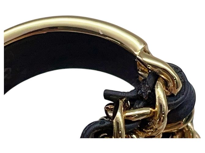 Chanel Ring aus goldfarbenem Leder und Metall - Ansicht 5