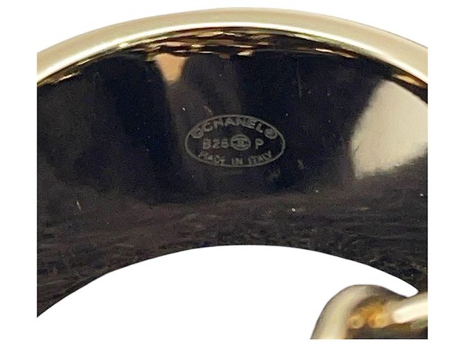 Chanel Ring aus goldfarbenem Leder und Metall - Ansicht 8