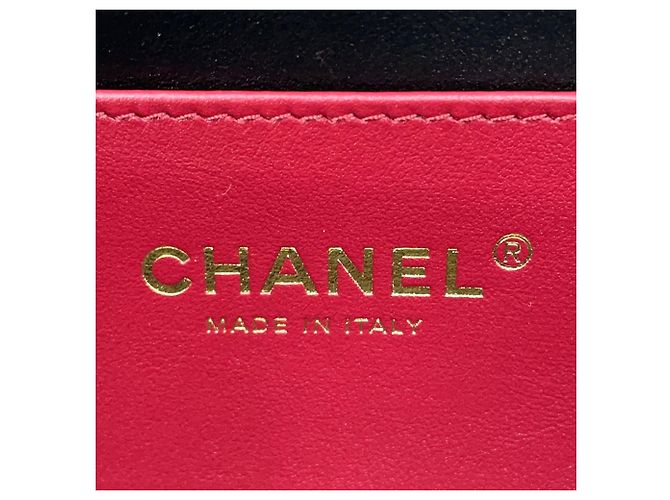Bolsa de ombro Chanel em couro de bezerro granulado preto - vista 13