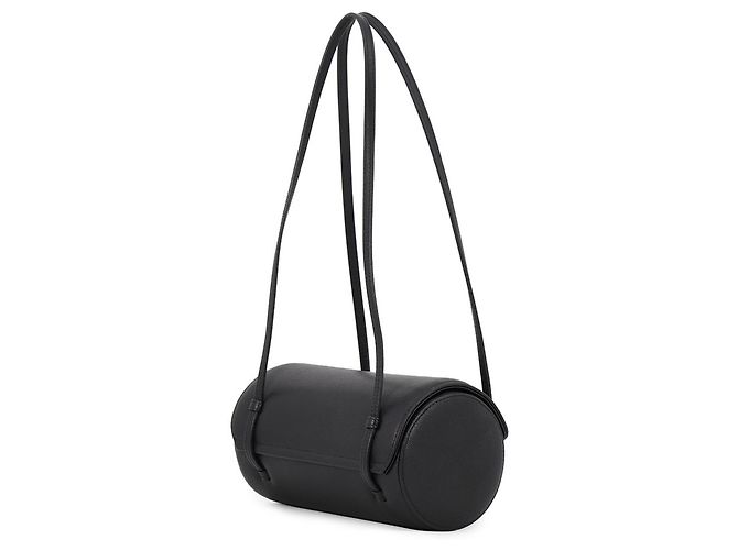 Bolsa de ombro Chanel em couro de bezerro granulado preto - vista 2
