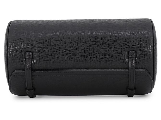 Bolsa de ombro Chanel em couro de bezerro granulado preto - vista 3