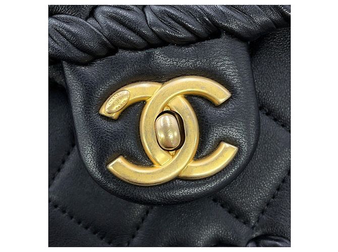 Timeless Borsa Chanel Black Matelassé Nero - vista 13