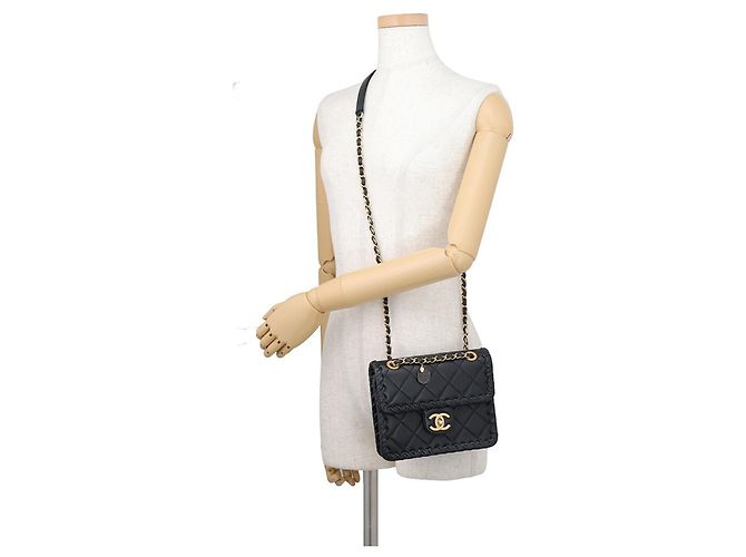 Timeless Borsa Chanel Black Matelassé Nero - vista 5