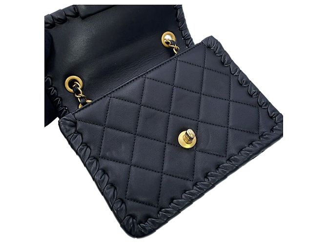 Timeless Borsa Chanel Black Matelassé Nero - vista 7