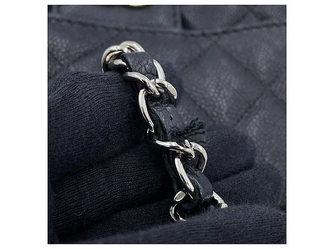 Chanel Matelassé Black Grained Calfskin Shoulder Bag - view 11