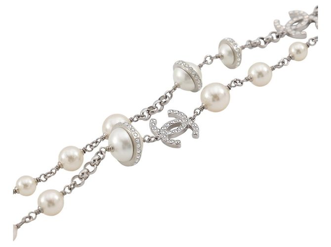 Chanel Coco Mark Halskette mit Kunstperlen und Strass - Ansicht 2