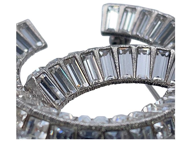 Broche Chanel de strass Plata - vista 6