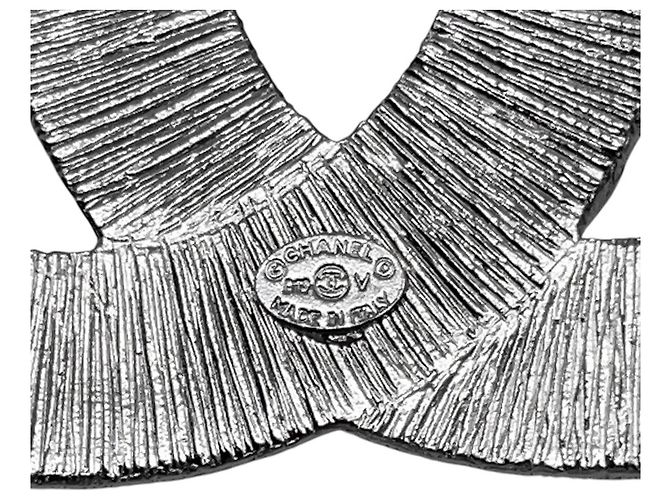 Broche Chanel de strass Plata - vista 8