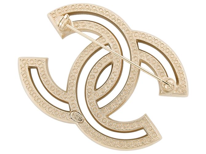 Broche Chanel com strass - vista 3