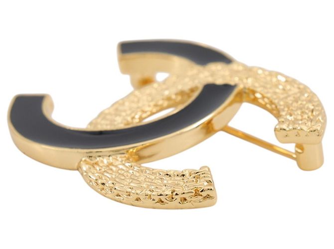 Spilla in smalto nero e oro Chanel D'oro - vista 2