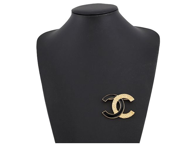 Spilla in smalto nero e oro Chanel D'oro - vista 4