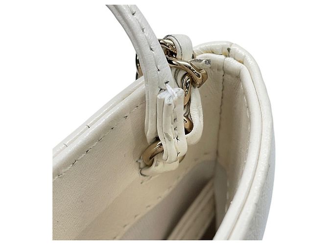 Chanel Matelassé Mini Handtasche Weiß - Ansicht 12
