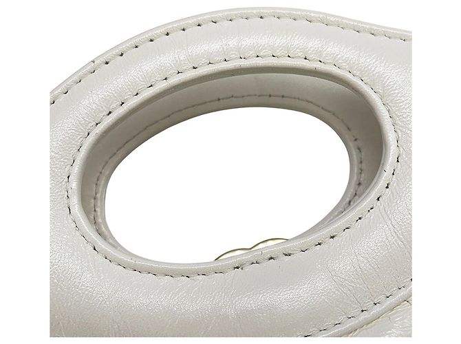 Chanel Matelassé Mini Handtasche Weiß - Ansicht 13