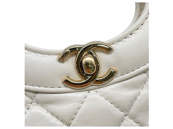 Chanel Matelassé Mini Handtasche Weiß - Ansicht 14