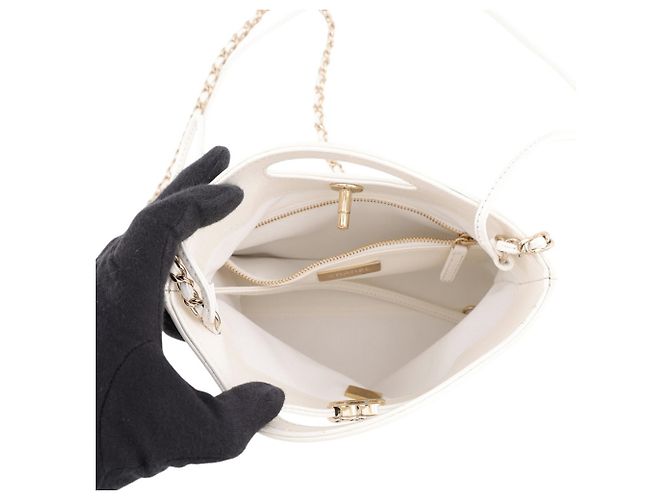 Chanel Matelassé Mini Handtasche Weiß - Ansicht 6