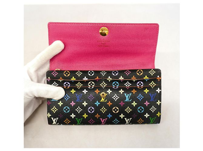 Louis Vuitton Monogram Multicolor Portefeuille Sarah Long Wallet Rosso - vista 8