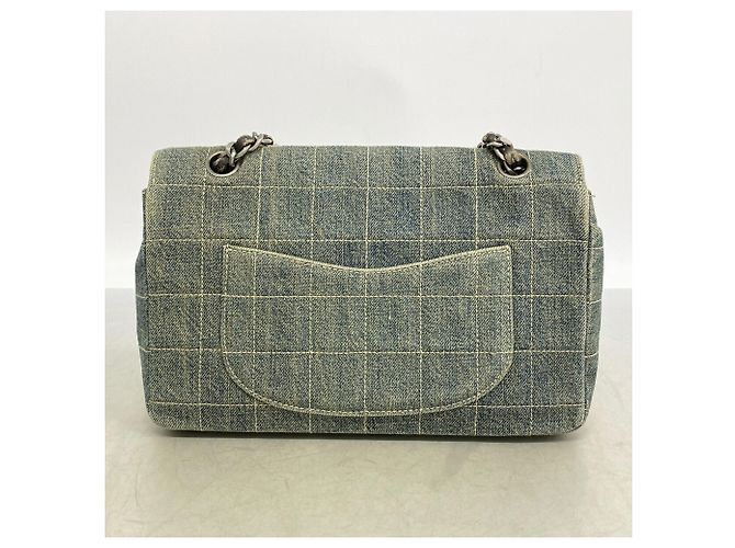 Borsa a tracolla Chanel in denim blu - vista 11