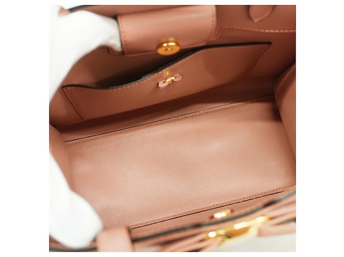 Borsa in pelle Salvatore Ferragamo Vara in Pink Beige - vista 4