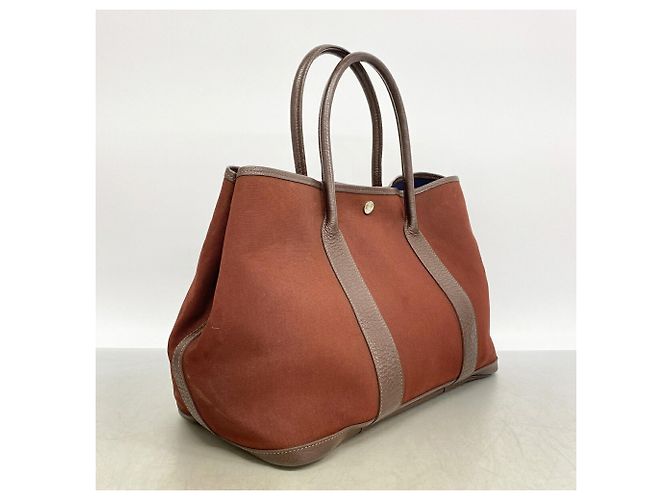 Hermès Hermes Garden PM Tote Bag in Brown Toile Officier Braun - Ansicht 2