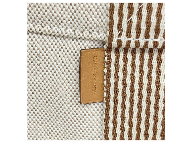 Hermès Hermes New Fourre-Tout PM Canvas Tote Bag Beige - vista 10