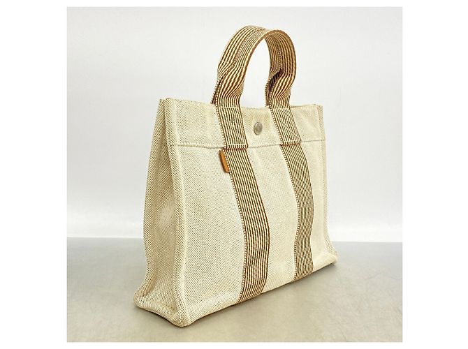 Hermès Hermes New Fourre-Tout PM Canvas Tote Bag Beige - vista 2
